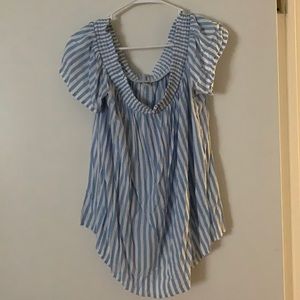 Women’s blue and white striped top